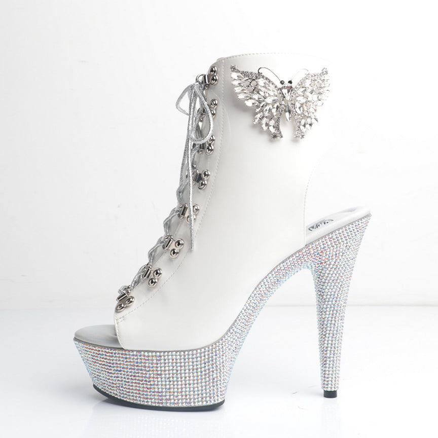 Butterfly Princess White Leather Patent