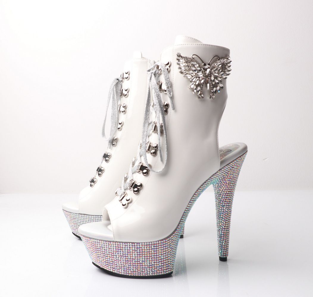 Butterfly Princess White Leather Patent